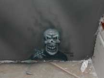 skull on wall